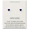 Philip Jones Orecchini a lobo con cuore in lapislazzuli e biglietto con citazione