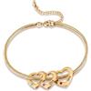 Jeweidea Bracciale da Donna Personalizzato con Pietra Natale Nome Inciso, Acciaio Inossidabile Catena Regolabile Cuore Ciondolo Argento Oro Regalo per Mamma, Nonna, Festa della Mamma Natale，Oro-3 nome