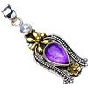 StarGems® Fiore di perla del fiume Ametista Pendente Oro Sterling 925 Fatto a Mano 5.08cm E4159