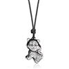 COAI Pendente Tigre in Ossidiana Argento, Collana Pendente Unisex Laccio Regolabile