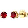 Just Being Cute Earrings Gold 585 Placcato, Zircone 5A+ Orecchini in Argento 925 Donna Pietra Natale Ipoallergenico Regalo Gioielli per Donna 4/5/6/6.5/7.5/8 mm 4mm Rosso