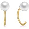 CHIC & ARTSY Orecchini a semicerchio da donna, in argento Sterling 925, set di piccoli orecchini a cerchio con barra a sfera, stella, luna, croce e perla, leggeri, comodi da indossare tutti i giorni e