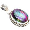 StarGems® Topazio mistico Pendente Oro Sterling 925 Fatto a Mano 3.18cm B3120