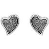 Tuscany Silver Orecchini a lobo cuore Stardust 7,9 x 7,5 mm in argento sterling placcato rodio per donna