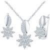 MICMIF Set di Collana e Orecchini Stella, Parure Gioielli in Argento 925 per Donna, Orecchini a Cerchio Zirconi a forma di Stella Collana con Catena 45cm, Gioielli per Mamma Fidanzata