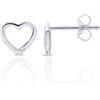Planetys - Orecchini a cuore in oro bianco 9 carati (375/1000) e diamanti