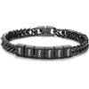 Amsgedhie Bracciale Personalizzato da Uomo con Nome Catena Cubana Regolabile in Acciaio Inossidabile - Regalo per Papà, Amici per Festa del Papà San Valentino (Nero-6)