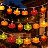DIELOVEHUA Foglia d'Acero Zucca Ghianda Luce, 3 Metri 20 LED Catena Luminosa per Autunno, per Decorazioni Autunno Interno Esterno Halloween Natalizie Ringraziamento