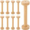 SUNNYCLUE 10 pz 28x96mm Lungo Rocchetti di Legno Vuoti Rocchetti di Nastro Alla Rinfusa Grande Burlywood Ricamo Filo di Legno Linea Organizzatore Stoccaggio Filo Bobina per Cucire Uncinetto Fatto A Ma
