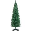 Yaheetech Slim Albero di Natale Artificiale in PVC Alto e Stretto con Base in Plastica Decorazione Natalizia Casa Ufficio 50 × 50 × 154 cm Verde