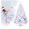 Ikodm Albero di Natale artificiale, 120cm con 200 rametti, Ignifugo, montaggio rapido, con cremagliera di plastica, per decorazioni natalizie, colore: Bianco