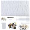 JRSHIRLEYLTD 1 Pezzi Stampo in Resina con Lettere e Numero,Silicone Alfabeto Resina Casting Mold,Kit Resina Epossidica Completo,Resina Stampini Gioielli, Resin Molds,per Portachiavi