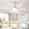 Hisummer 71cm Ventilatore da Soffitto con Luce E27, Montaggio in 3 Passi
