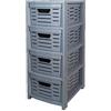 BELLI E FORTI Cassettiera Multiuso in Plastica Uniko 4 Cassetti Grigio 36,5 × 28,5 × 67,5 cm