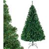 LALAHO Albero di Natale artificiale 150 cm verde - Albero di Natale con supporto in metallo, fedele alla natura, rami densi, PVC ignifugo, adatto per appartamenti, uffici, negozi e alberghi
