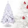 Ikodm Albero di Natale Artificiale in PVC, 150cm Abete Artificiale con 350 rametti, Ignifugo, supporto pieghevole in metallo, Facile Montaggio, colore: Bianco