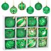 Aurasky Palline di Natale Verde 6 CM, 12 pcs Palline Albero Natale, Palla di Natalizie, Decorazioni Albero di Natale, Plastica Addobbi Natalizi, per Natale Vacanze Feste Decorazioni