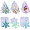 PHOGARY Stampi Resina di Natale, 6 Pezzi Silicone Stampo, Resina Epossidica Stampi Pendente, Albero di Natale, Fiocchi di Neve, Fai da Te Cristallo Decorazioni