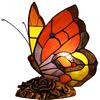 Bieye L30038 Lampada da tavolo decorativa in vetro colorato in stile Tiffany a forma di farfalla, luce notturna, altezza 9 pollici