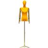 CXKJP Manichino Sartoriale Donna Manichino da Esposizione for metà Corpo Femminile Busto, Manichino Femminile da Vetrina, Altezza Regolabile/Testa E Braccia in Velluto/Treppiede (Color : Yellow)
