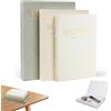 Yabound 3 libri decorativi per la casa, in lino, con chiusura magnetica, libri decorativi finti per la casa, libreria, tavolino da caffè