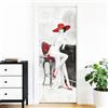 arricraft 2 fogli di carta da parati autoadesiva per porta, in PVC, stile vintage, alla moda, con illusione ottica, rimovibile, per la decorazione di camera da letto e soggiorno