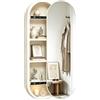 SCGSJZH Specchio Murale Ovale 40x120 cm - 5 Ripiani in Metallo