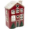 Village Pottery Portacandela a forma di casa di Natale con neve
