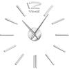 Generico FBIT Creativo 3D Senza Cornice Orologio da Parete DIY Moderno - Semplice da Montare per Interni Casa Ufficio (Argento, 47 pollici)