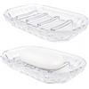 Syncharm 2 Pezzi Portasaponetta,Portasapone in Plastica Trasparente con Drenaggio,Porta Saponetta,Antiscivolo Portasaponetta per Bagno,Doccia,Cucina,Bancone