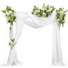 LEKEFETO Set di 2 archi per matrimoni, 75 x 600 cm, in tulle trasparente, decorazione per archi di nozze, cerimonie