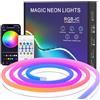 TK99SW 2 Metri Striscia LED Neon, RGB IC Striscia LED Flessibile all'aperto Impermeabile 5V con Controllo APP Musica Sync Telecomando Cambiamento di Colore per Decorazione Interna Esterna