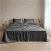 LINENWALAS Set di Lenzuola Matrimoniale - Lenzuola in Seta Tencel Lyocell 100%, Set di 4 Pezzi per Letto Matrimoniale, Tasca Profonda, Biancheria da Letto Premium Morbida Rinfrescante in Eucalipto