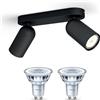 Philips Pongee Faretto (Nero) - 2 luci - Non dimmerabile