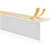 Quest Copri-Binario per Tenda PVC 50x20 mm - Bianco, 200 cm | Mascherina copri binario per tende, nasconde i binari e ospita strisce LED, resistente all'umidità
