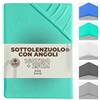 SoNiT home decor Sonit- Lenzuolo con Angoli Micro Satin Verde Acqua Matrimoniale 160x190cm