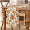 AwzyGous Runner da Tavolo 40X140 cm, Centrotavola Autunnale, Foglie Verdi Arancioni, Zucche, Runner Autunno per Tavolo da Pranzo, per Interni ed Esterni, Decorazioni per Feste al Chiuso Lavabile