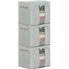 GQC Scatola portaoggetti con coperchio, 3 pezzi (40 l), organizer per abiti e organizzazione, contenitore per armadio, pieghevole, con maniglia, 40 x 30 x 32 cm