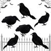 HBSFBH Set di 6 decorazioni per corvi di Halloween, corvo nero D-eko, decorazione corvo nero piumato K, corvo corvo per Halloween, decorazione per feste horror