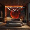 Arcadia Lampadario a Sospensione LED Luce Calda Fredda Naturale 4000LM 78W 100cm | Lampada da Soffitto Dimmerabile con Telecomando e App per Camera da Letto, Soggiorno e Cucina - Modello Zephyra (Nero)