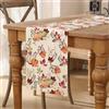 AwzyGous Runner da Tavolo Autunnale 33X183 Arancione Verde Foglie Zucche Foglie D'Acero Runner Tavola Lavabile Tovaglia da Cucina in Country Stretta per Tavolo da Pranzo, Decorazioni per Feste al Coperto