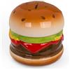 MIJOMA Salvadanaio con lucchetto a forma di hamburger, salvadanaio in ceramica come oggetto decorativo, regalo di denaro e elegante conservazione dei soldi, circa 14 x 13 cm