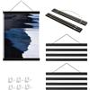 TIANLIN 3 Pezzi Stecche Magnetiche per Poster A3 (31 cm) in Legno Nero - Cornice Magnetica Appendiposter con Cordino e Chiodi Invisibili, per Foto e Stampe