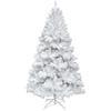 Herrselsam Albero di Natale artificiale albero di Natale bianco ritardante di fiamma PVC 350 punte con supporto in metallo (150 cm)