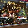 SHUCHING Adesivi per Finestra Babbo Natale Renna, Vetrofanie Albero di Natale Grande, Rimovibile Decorazione per Bambini Camera Soggiorno Vetro Porta Festa Vetrine Natalizia