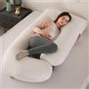 GKXLH Morbido cuscino per gravidanza, supporto per dormire, per schiena, pancia, fianchi, gambe, a forma di J, per donne incinte, con fodera rimovibile (bianco)