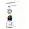 FELIXIZ Lampada da scrivania a LED a 4 teste con ventola e orologio, lampada da lettura senza fili, dimmerabile, perfetta per l'inizio della scuola, 3 temperature di colore, portapenne, luce