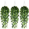 YNNHUDEEP Piante sospese artificiali, 3 pezzi di piante artificiali, 77cm di lunghezza, Piante sospese artificiali come vere Piante artificiali Piante in plastica Deco per interni all'aperto Giardino Deco