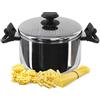 THEGA Pentola in Acciaio Inox - Pentola per Pasta in Acciaio Inox da 22Cm per Spaghetti, Pentola Grande con Coperchio, con Filtro A Induzione con Coperchio, Pentola con Rivestimento Antiaderente