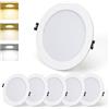 Großcat 6x Faretti Led da Incasso per Cartongesso 16W, 3000K, 4000K, 6000K, 230V | faretti da soffitto, diametro foro Ø130-140mm, bianco caldo, bianco neutro, bianco freddo, con funzione di memoria, Alluminio